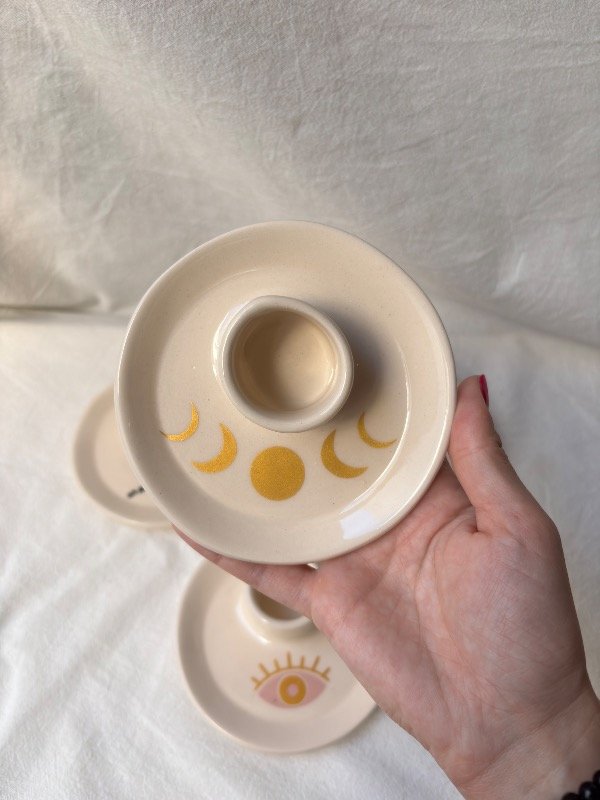 Producto - Portavela platito multiuso ciclo lunar dorado