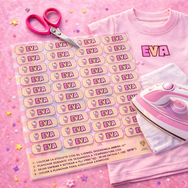 Producto - 27 Etiquetas Personalizadas Termoadhesiva Ropa Plancha