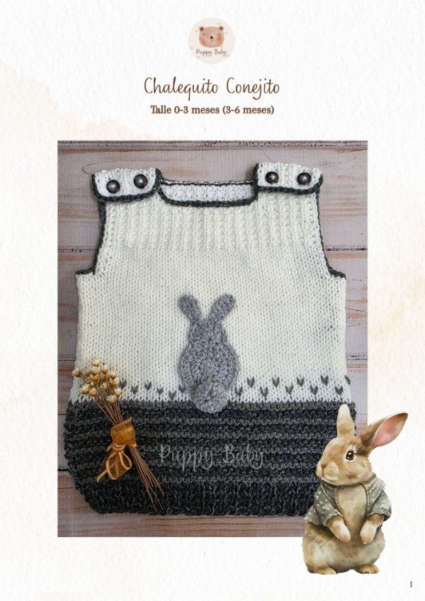 Producto - Chalequito Rabit - Talle 0-3 y 3-6 meses