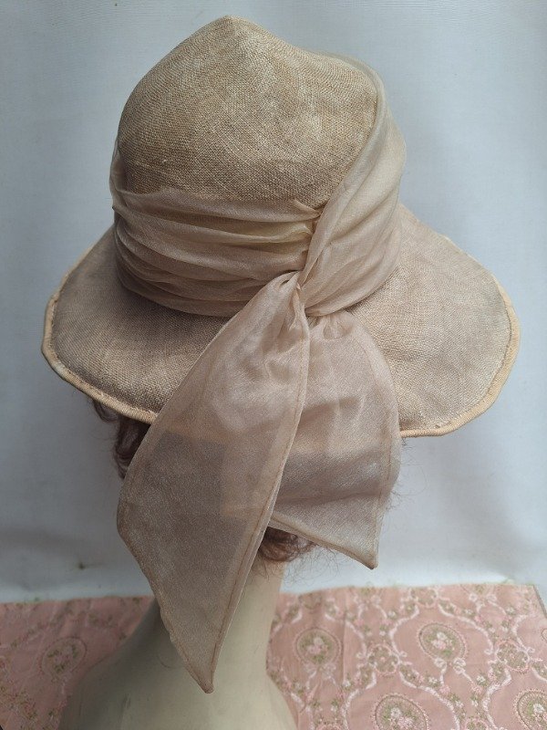 Producto - Capelina de fibra natural y cinta de organza - 3