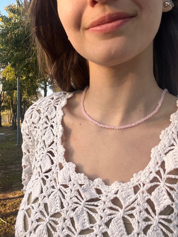 Producto - Choker Cristal Rosa Bebe