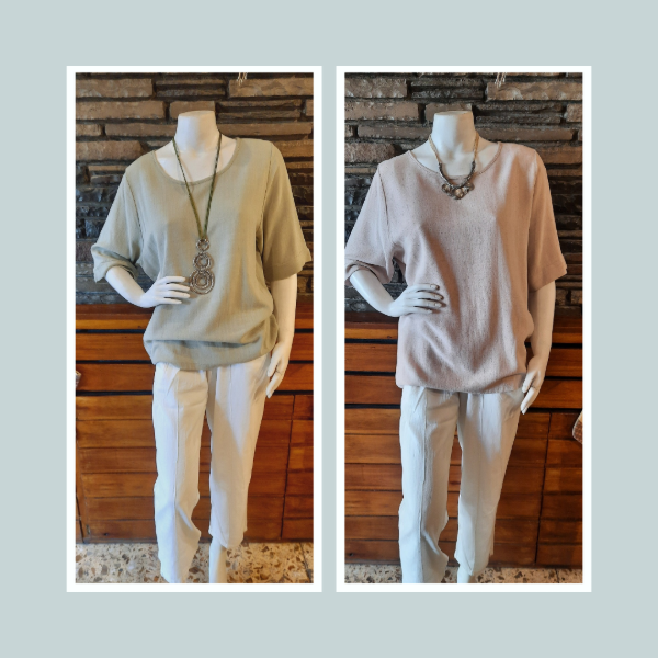 Producto - Blusa lino escote redondo