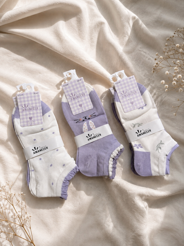 Producto - MEDIAS x3 (lilas y blanca)