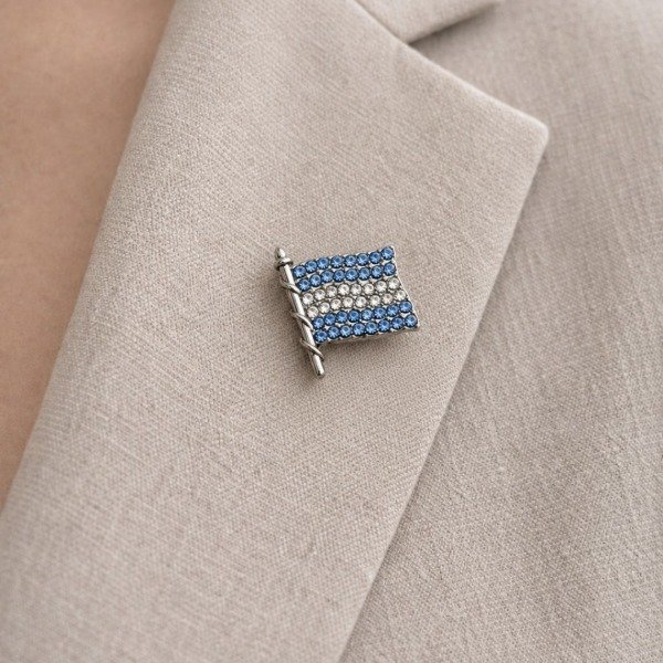 Producto - Escarapela pin azul y plata
