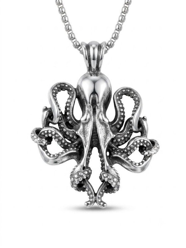 Producto - DIJE PULPO CON CADENA ACERO - 1
