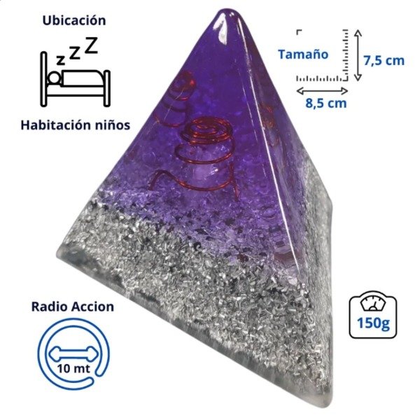Producto - Pirámide tetraédrica chica violeta Cristal de Amatista
