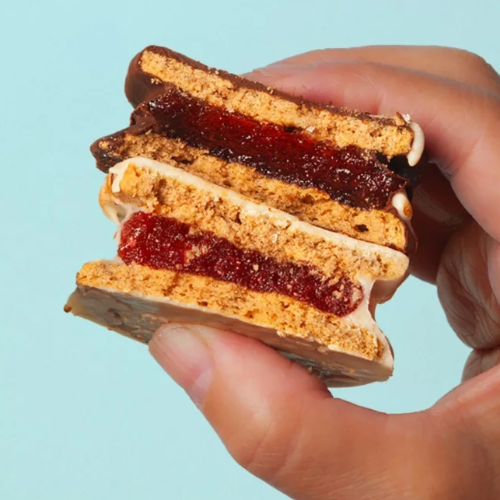 Producto - ALFAJOR DE CHOCOLATE NEGRO CON RELLENO DE FRAMBUESA - GESELINO