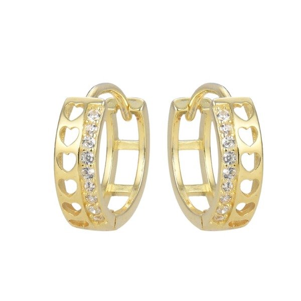 Producto - Argollas Heart 12mm. Plata Gold