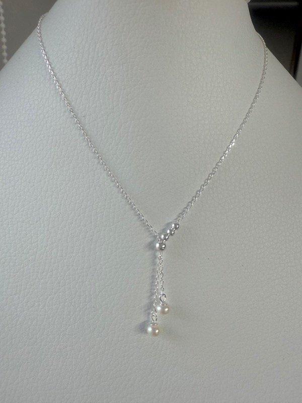 Producto - Collar corbatero perlitas plata 925