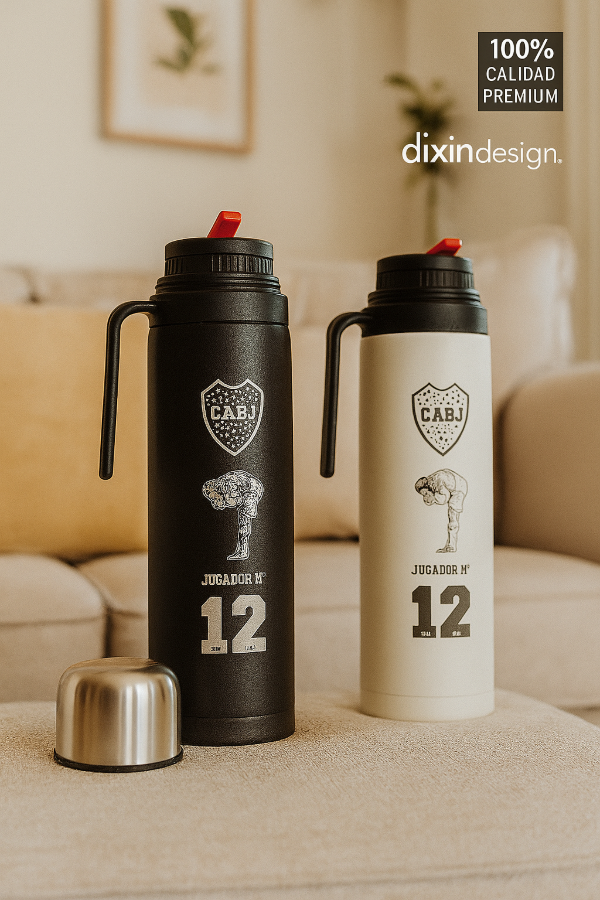Producto - Termo Acero Inoxidable 1L - Boca Juniors Grabado Láser + Regalo