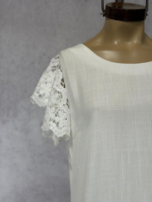 Producto - BLUSA TRIAL BLANCA LINO IMPORTADA - 1