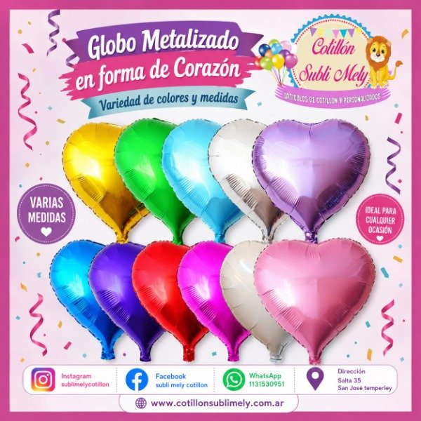 Producto - GLOBO METALIZADO CORAZON DE 23CM