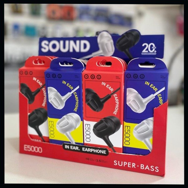 Producto - Auricular Con Cable E5000 Sound C/microfono Negro-blanco