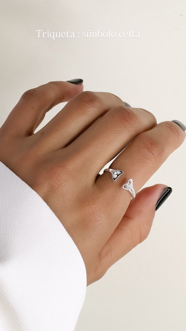 Producto - Anillo triqueta plata 925 italiana regulable