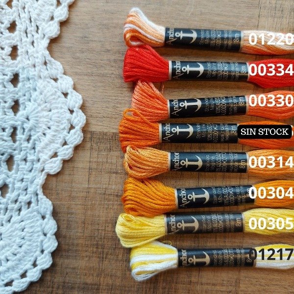 Producto - Hilo mouline naranjas y amarillos