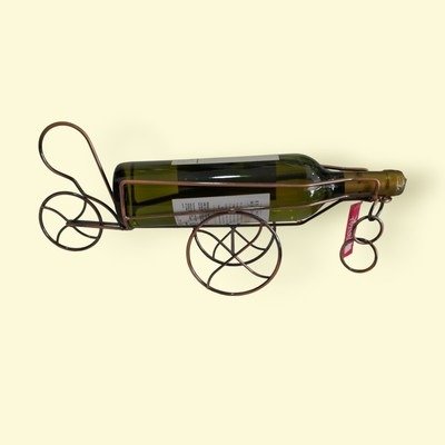 Producto - PORTA BOTELLA ALAMBRE COBREADO CON BOTELLA