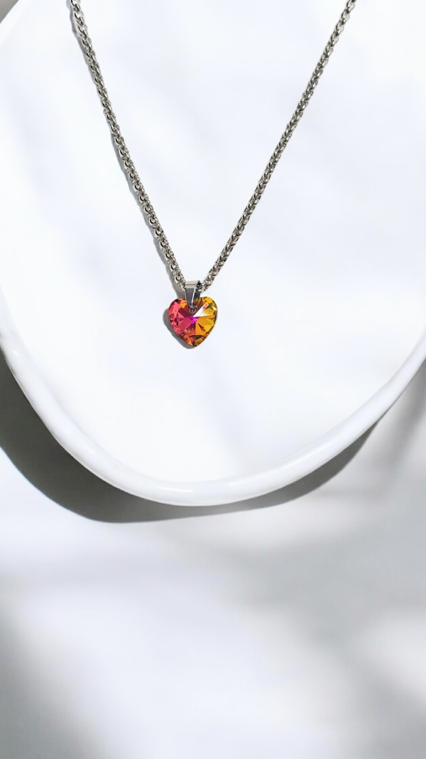 Producto - Conjunto corazón de cristal chico naranja