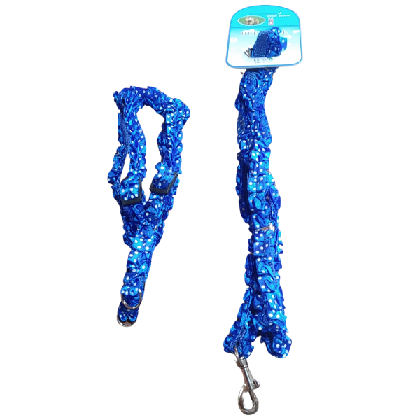 Producto - Pretal Con Correa Para Perros Y Gatos Pequeños Diseños de tela con frunce - 3