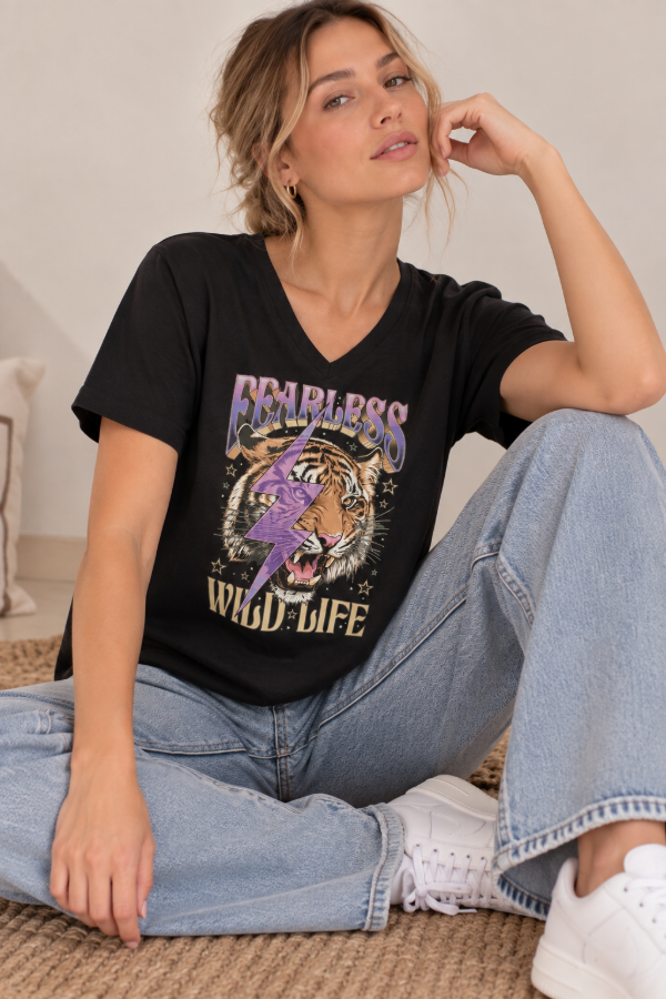 Producto - Remera de Mujer Fearless de Algodón Estampada - KRONE - 1