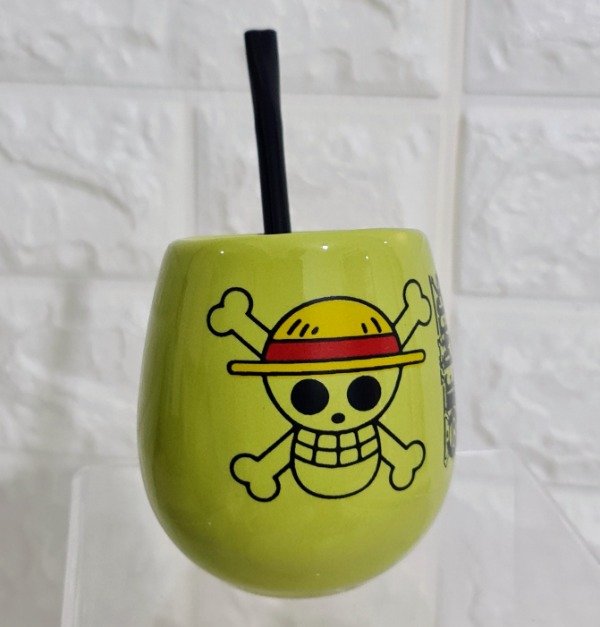 Producto - Mate Ovo calavera One Piece verde manzana  + bombilla