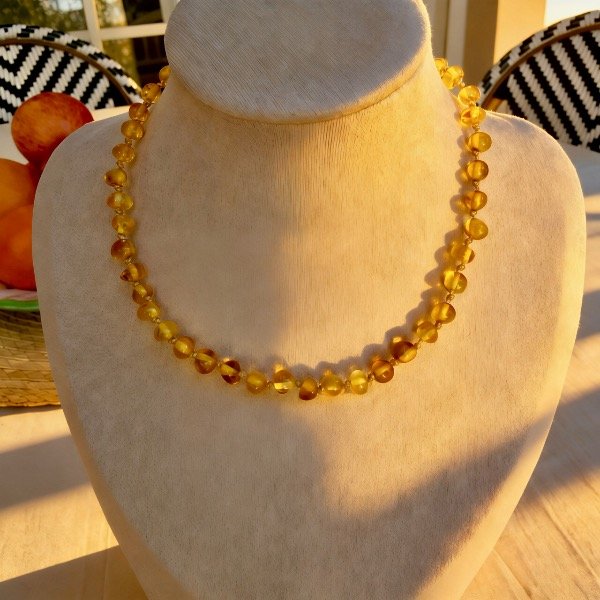 Producto - collar ambar miel 38cm. - 0