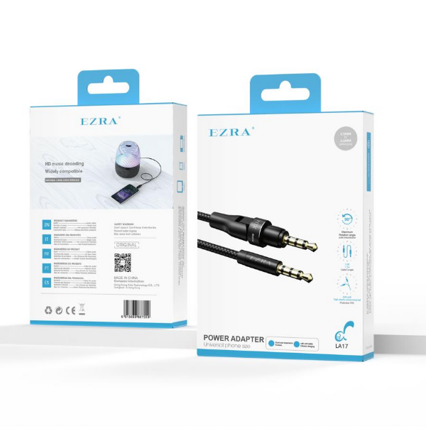 Producto - Cable Ezra Auxiliar 90G Miniplug 3.5mm de 1mt LA17.