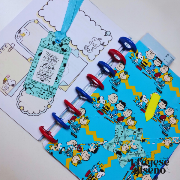 Producto - Agenda Perpetua Snoopy A5 Semana a la Vista con discos - 4