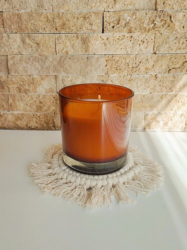 Producto - Vela de Soja Vaso de whisky color ámbar capacidad XL