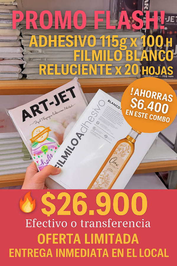 Producto - Combo Adhesivo 115g + Filmilo blanco Reluciente