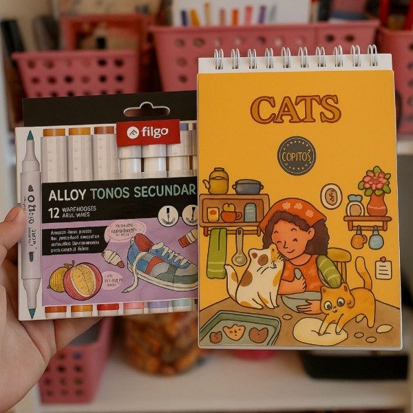 Producto - Kit libro Cat + marcadores Filgo