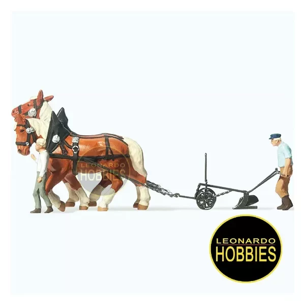 Producto - Granjeros con Arado Tirado por Caballos Escala 1/87 HO Preiser 30431