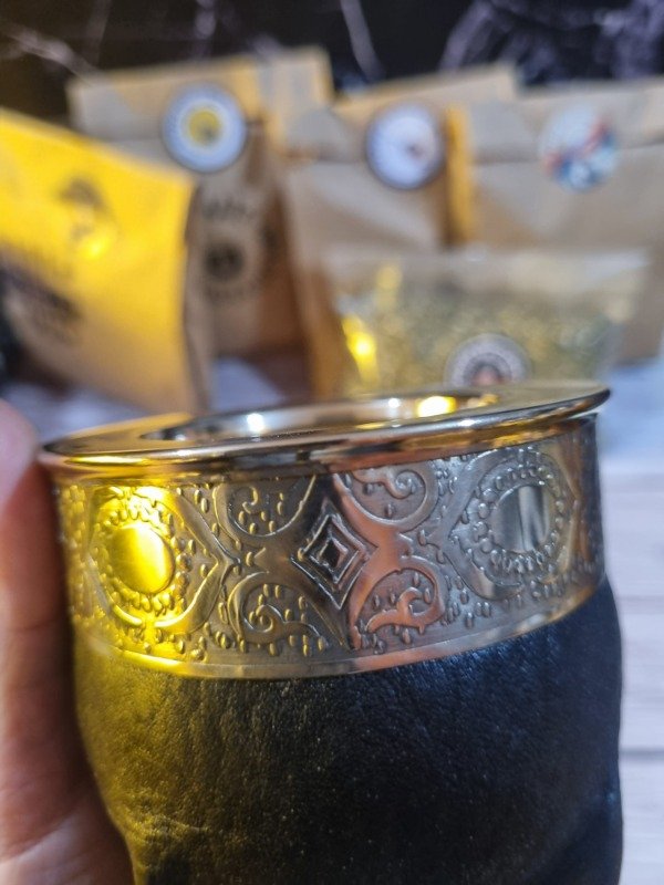 Producto - Mate Imperial Pequeño de Cuero Negro con Virola de Alpaca - 2
