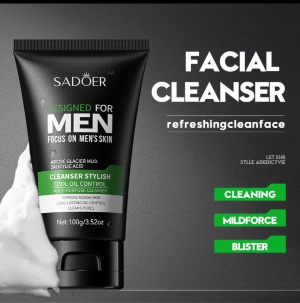 Producto - Gel Limpiador Facial SADOER Men - Control de Grasitud y Refrescante
