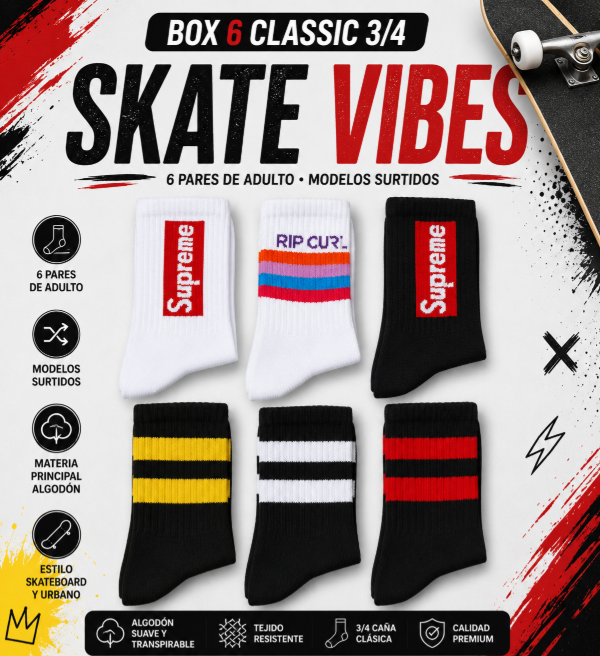 Producto - Pack x6 -  SKATE VIBES