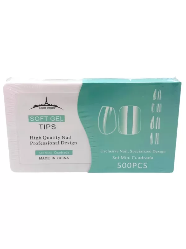 Producto - TIPS PRESS ON SOFT GEL PARIS NIGHT SET MINI CUADRADA 500U