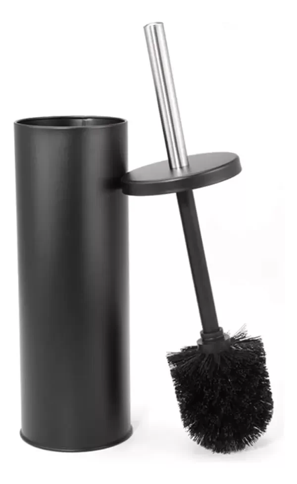 Producto - Escobilla De Inodoro De Acero Con Base Blanco Negro