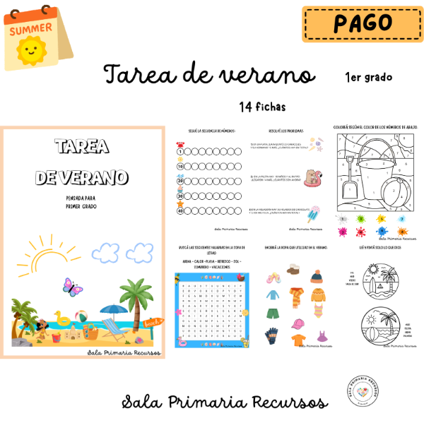 Producto - Tarea de verano. 1er GRADO