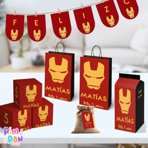 Producto - Kit imprimible textos editables - IRON MAN