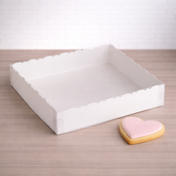 Producto - Caja para cookies con tapa de acetato transparente 20x20x4,5 - 0