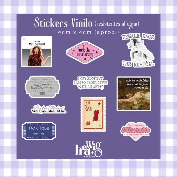 Producto - Pack 10 Stickers Vinilo TAYLOR SWIFT #4