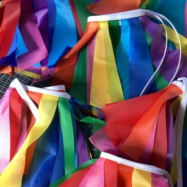 Producto - Guirnalda Flecos de Tela al Corte Multicolor x 2 Metros - La Chancha Bípeda - 0