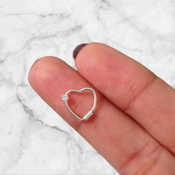 Producto - Piercing/ Argolla corazón cubic 1cm PL 300091