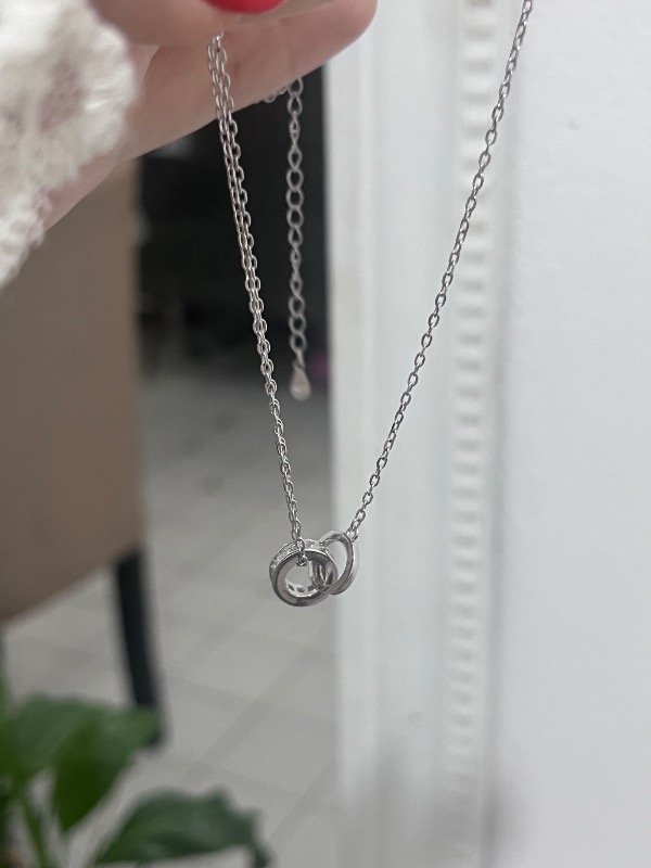 Producto - Cadena con dije doble argollita y cubic - 1