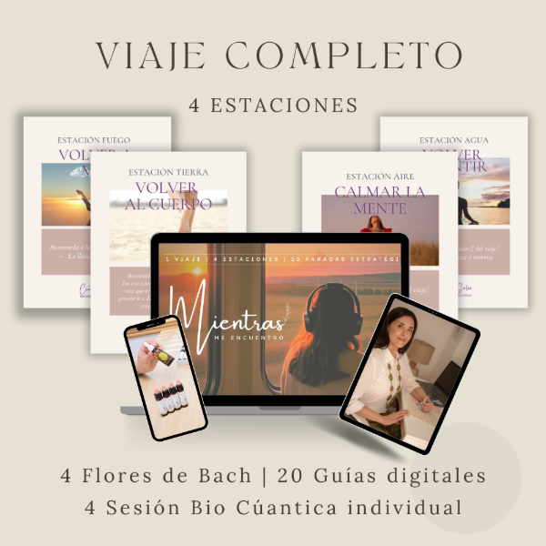 Producto - Viaje completo - 20 Guías + 4 Flores de Bach + 4 sesión Bio Cuántica