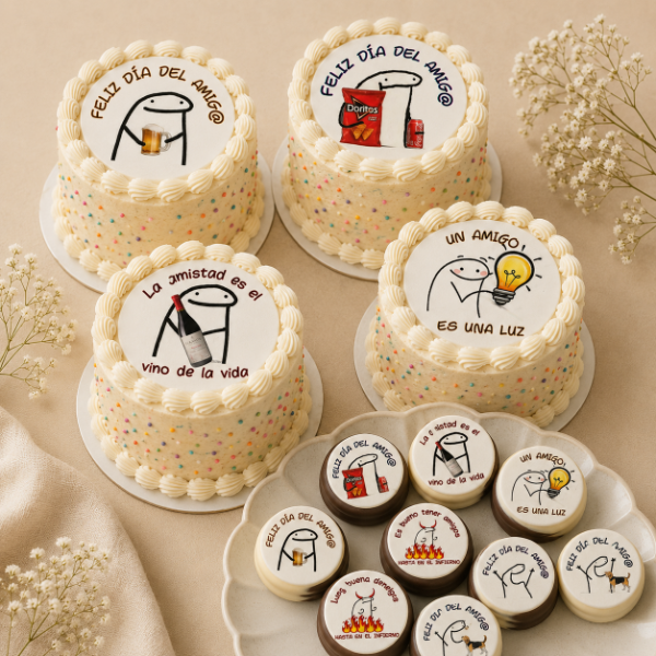 Producto - LAMINA COMESTIBLE AMIGOS TORTAS INDIVIDALES 16