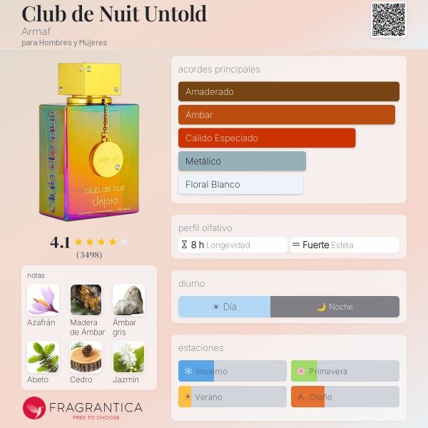 Producto - Club de Nuit Untold Armaf- ámbar/amaderado/especiado - 1