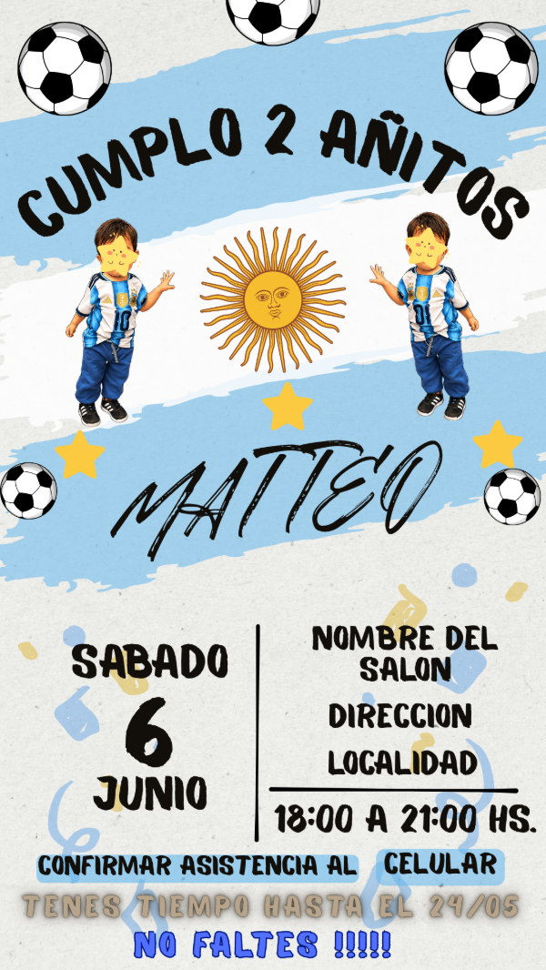 Producto - Tarjeta Digital Standar (Solo personalizamos datos personales) ARGENTINA