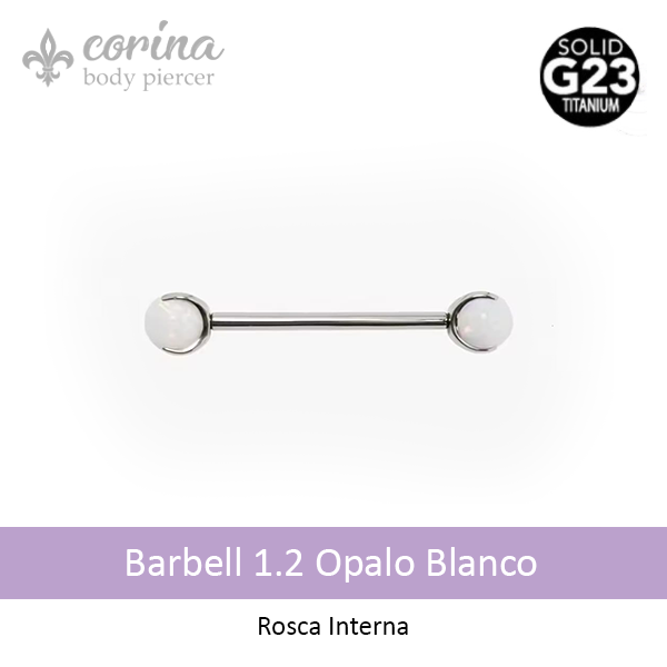 Producto - Barbell Titanio 1.2 Opalo Blanco