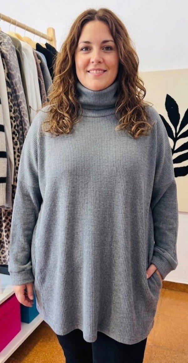 Producto - Maxi POLERON Angora Gris