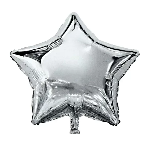 Producto - Globo estrella metalizada 18" (45cm) color plateado x10un